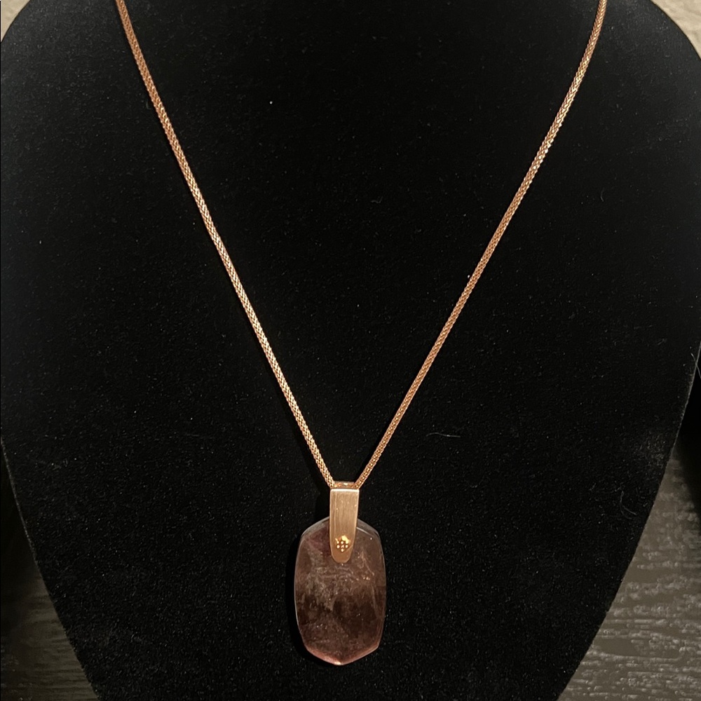 Kendra Scott Inez Rose Gold in Sable Mica Pendant Necklace